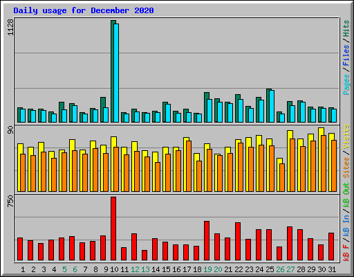 Daily usage for December 2020