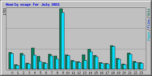 Hourly usage for July 2021