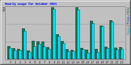 Hourly usage for October 2021