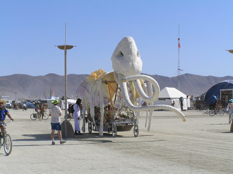 Cool pedal powered art car.