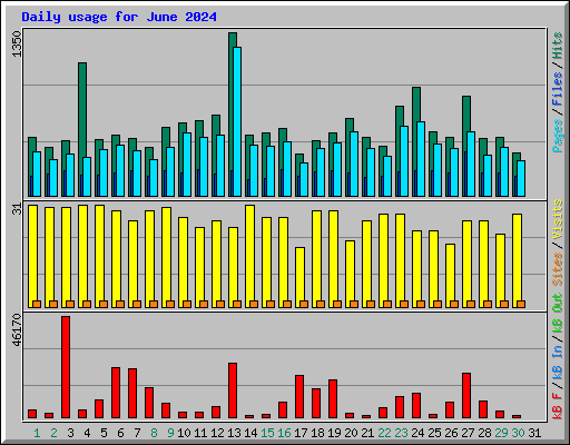 Daily usage for June 2024