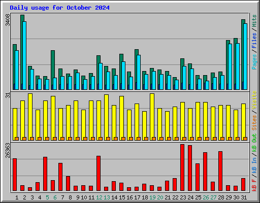 Daily usage for October 2024