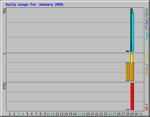 Daily usage for January 2026