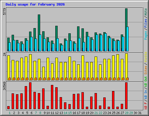 Daily usage for February 2026