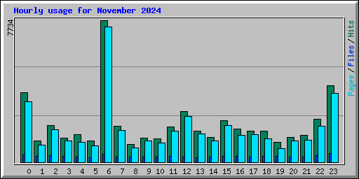 Hourly usage for November 2024