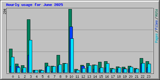 Hourly usage for June 2025