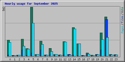 Hourly usage for September 2025